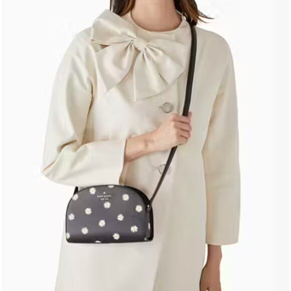 Kate Spade Perry Daisy Bloom Printed Leather Dome Crossbody Bag